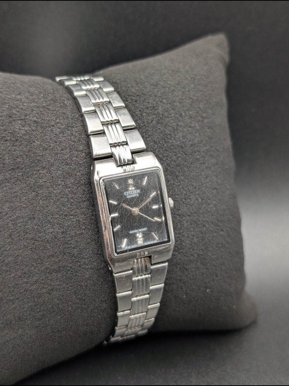 Citizen Stainless Steel Rectangular Black Dial Watch